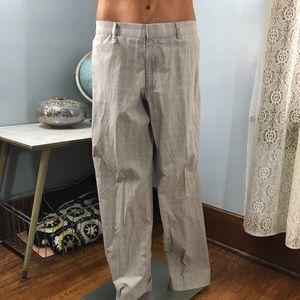 Men’s Express windowpane plaid dress pants in tan